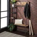 HT72ASSRO 68 Inch Rustic Oak Industrial Hall Tree