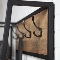 68 Inch Rustic Oak Industrial Hall Tree-2