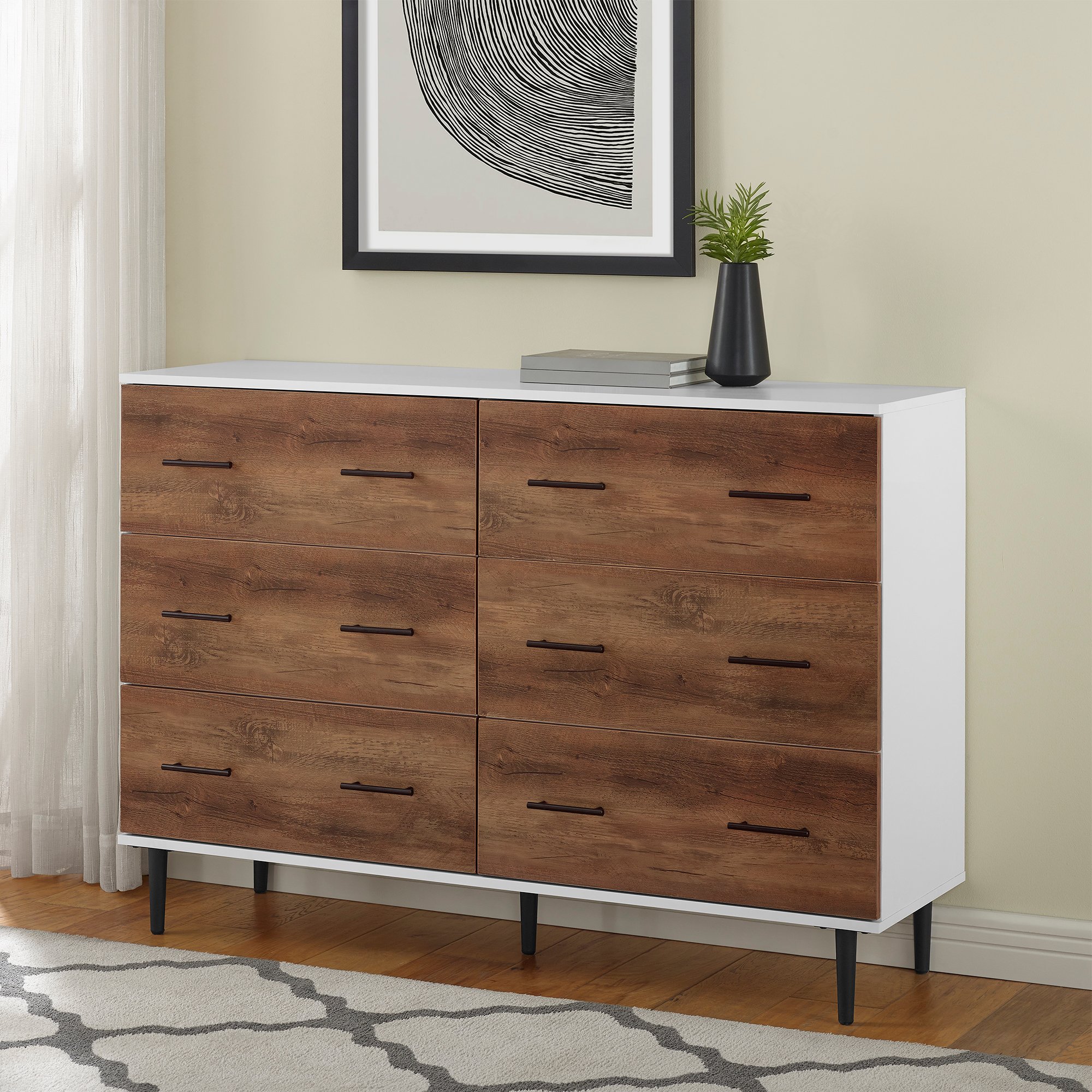 BU52SV6DWRO Modern Rustic Wood 6 -Drawer Chest - Savanna-2