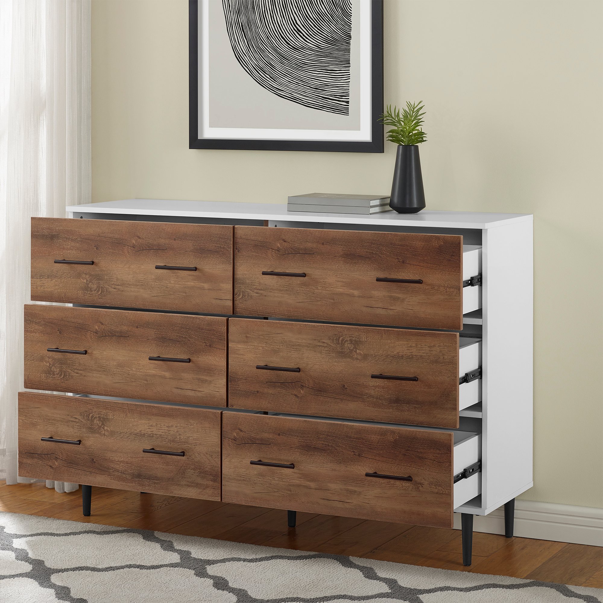 BU52SV6DWRO Modern Rustic Wood 6 -Drawer Chest - Savanna-3