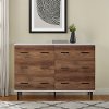 Modern Wood 6 -Drawer Chest- White and Rustic Oak - Savanna