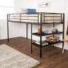 Contemporary Black Twin Low Loft Bed - Sunset