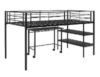 Contemporary Black Twin Low Loft Bed - Sunset-4