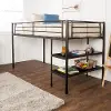 BTLD46SPBL Contemporary Black Twin Low Loft Bed - Walker Edison