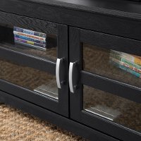 44 Inch Wood Corner TV Stand - Black-4