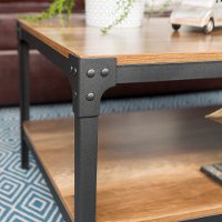 Rustic Wood Coffee Table - Rustic Oak-5