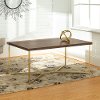 Mid Century Modern Coffee Table - Dark Walnut/Gold