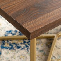 AF42LUXDWG Mid Century Modern Coffee Table - Dark Walnut/Gold-2
