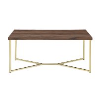 AF42LUXDWG Mid Century Modern Coffee Table - Dark Walnut/Gold-4