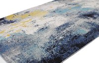 4 x 6 Small Traditional Amos Ivory, Gold and Blue Rug - Everek