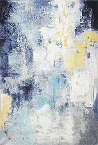 4 x 6 Small Traditional Amos Ivory, Gold and Blue Rug - Everek-6
