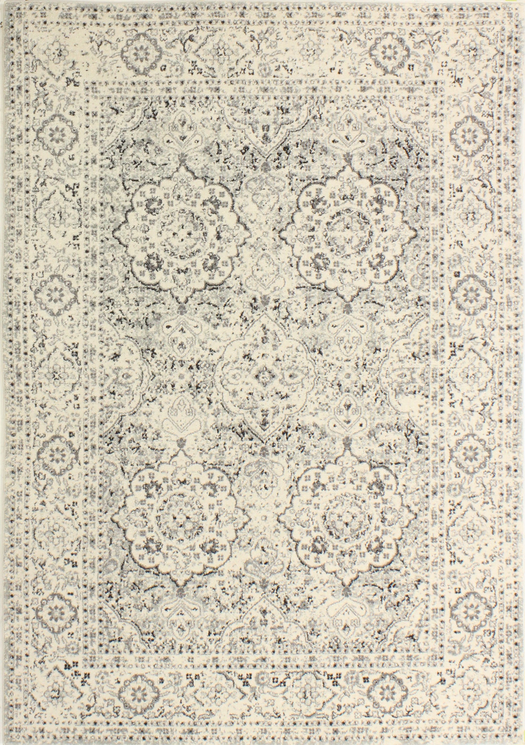 4 x 6 Small Traditional Alberta Ivory and Blue Rug - Everek-1
