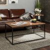 Mixed Material Coffee Table - Dark Walnut