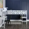 BTLD46SPWH Contemporary White Twin Low Loft Bed - Sunset