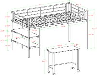 Contemporary White Twin Low Loft Bed - Sunset-5