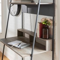 36 Inch Modern Wood Ladder Computer Desk - Gray Wash-3