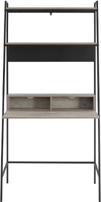 36 Inch Modern Wood Ladder Computer Desk - Gray Wash-4
