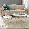 Modern Nesting Coffee Table Set - White Marble/Gold