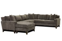 Fog Gray 3 Piece Sectional Sofa with RAF Loveseat - Riley-2
