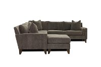 Fog Gray 3 Piece Sectional Sofa with RAF Loveseat - Riley-3