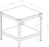 Angle Iron End Table - Rustic Oak Pair-3