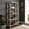BS64MXWO 64 Inch Farmhouse Metal Bookcase - Walker Edison
