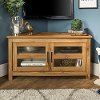 44 Inch Transitional Modern Farmhouse Wood Corner TV Stand - Barnwood