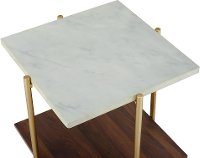 Mid Century Modern Square Side Table - Marble/Gold-2