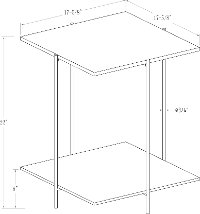 Mid Century Modern Square Side Table - Marble/Gold-5