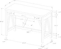 46 Inch Modern Computer Desk - Natural Walnut Base/White Marble Top-4