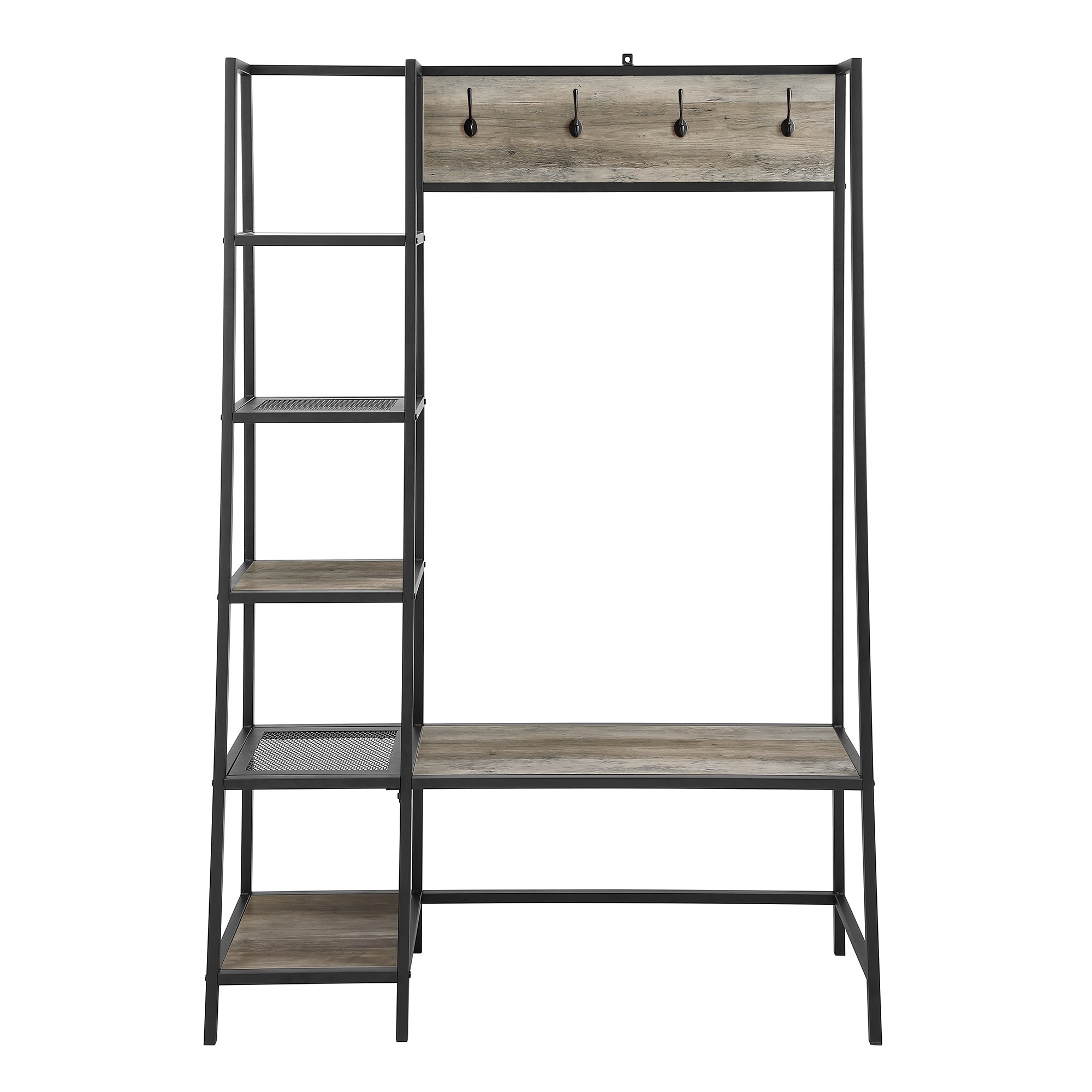 HT72ASSGW 68 Inch Gray Wash Industrial Hall Tree-4