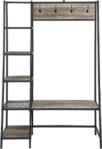 68 Inch Gray Wash Industrial Hall Tree-4
