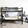 Contemporary Black Twin-over-Twin Bunk Bed - Carolina
