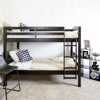 BWSTOTBL Contemporary Black Twin-over-Twin Bunk Bed - Carolina