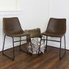 Industrial Brown Faux Leather Dining Room Chair (Set of 2)