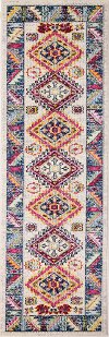 Transitional Zita Ivory and Blue 8 Foot Runner Rug - Dakota