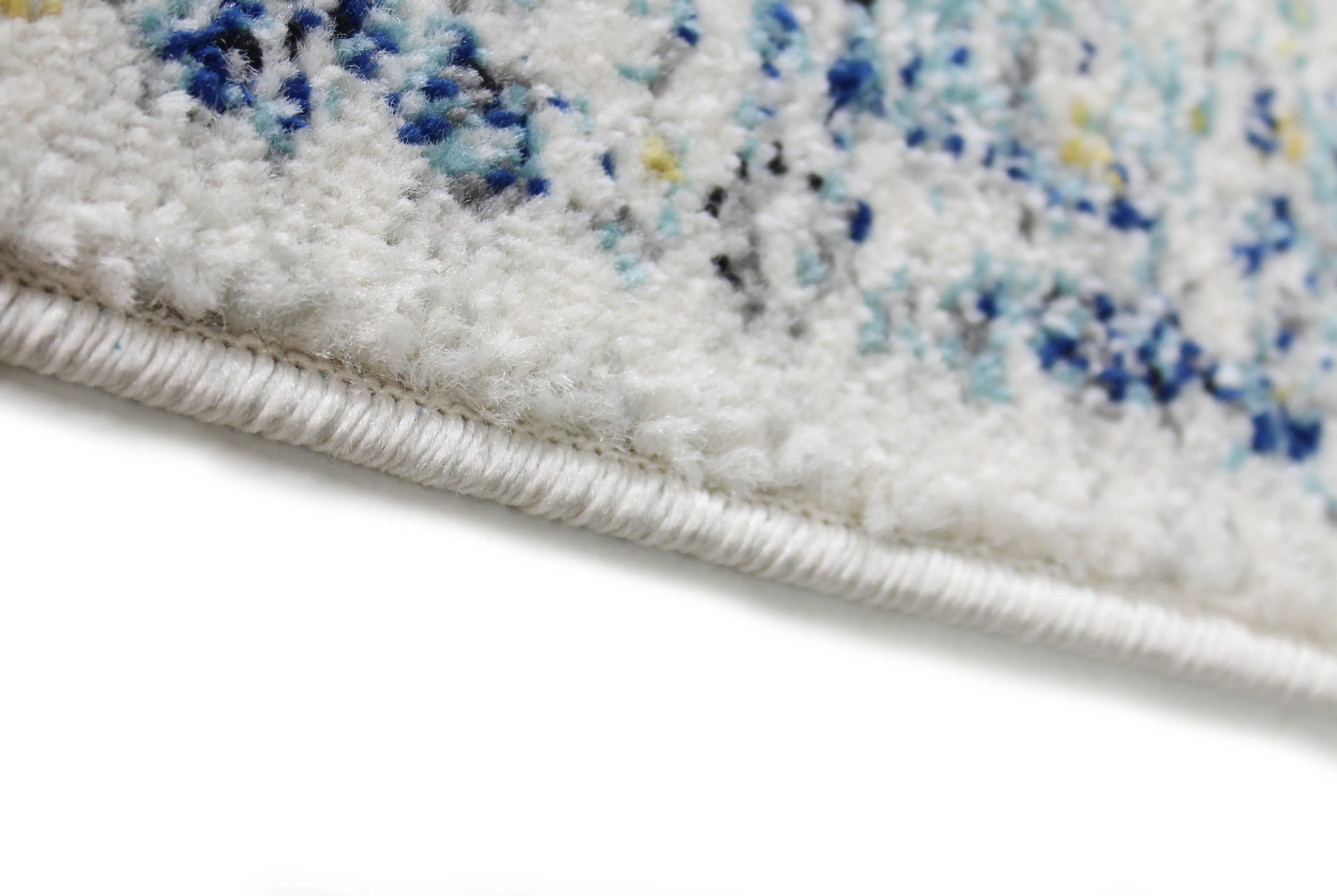Everek Traditional Mariela Ivory and Blue 8 Foot Runner Rug-5