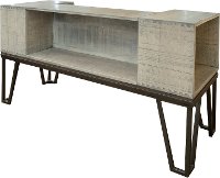 Industrial Pine Sofa Table with Iron Legs - Vista
