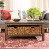 Rustic Wood Coffee Table - Dark Walnut