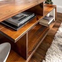 W60RSWAM 60 Inch Rustic Modern Solid Wood TV Stand - Amber-3
