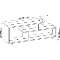W60RSWAM 60 Inch Rustic Modern Solid Wood TV Stand - Amber-5