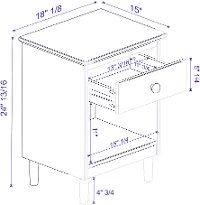 Modern Walnut Brown Nightstand - Spencer-4