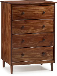 Classic Walnut Brown Chest of Drawers-3