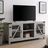 58 Inch Rustic Farmhouse TV Stand - Stone Grey