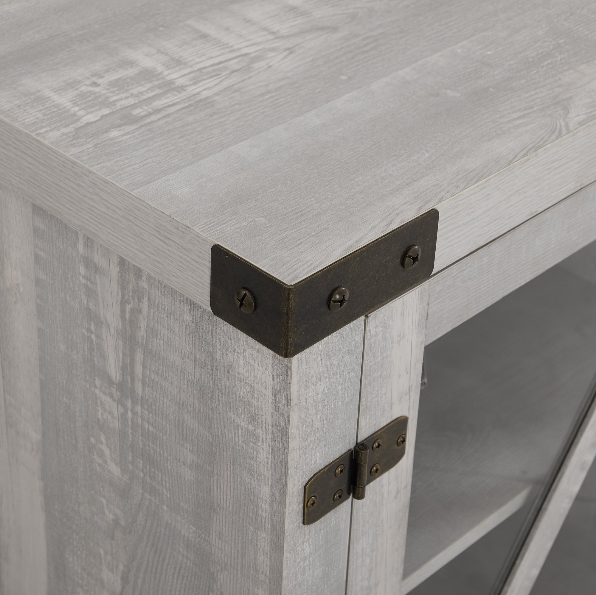 W58BDGDST 58 Inch Rustic Farmhouse TV Stand - Stone Grey-4