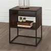 AF20JERDW Caleb Dark Walnut Industrial Side Table - Walker Edison