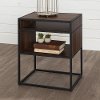 Industrial Modern Side Table - Dark Walnut