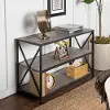 BS40XMWGW 40 Inch Industrial Wood Bookcase - Gray Wash - Walker Edison