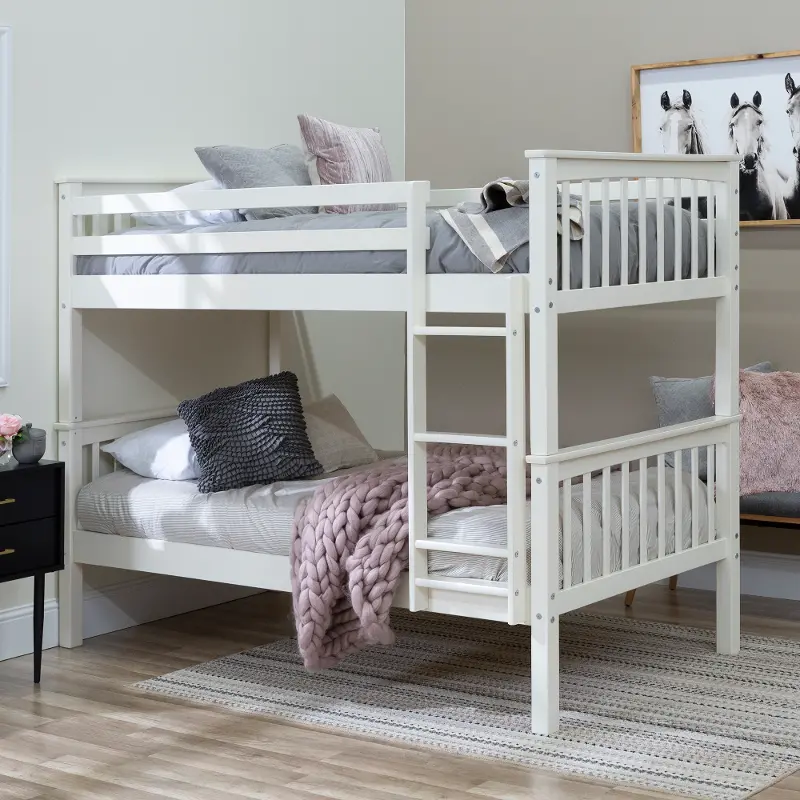 BWTOTMSWH Mission White Twin-over-Twin Bunk Bed - Walker Edison
