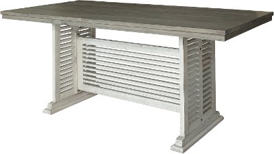 Farmhouse White and Gray Counter Height Dining Table - Stone